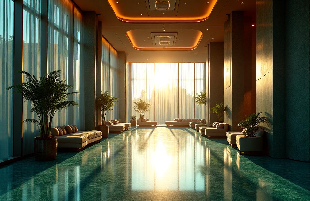 Luxury hotel lobby with modern design